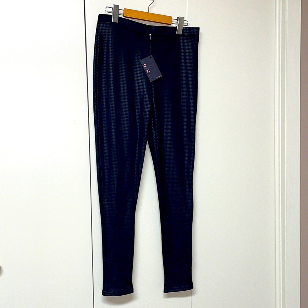 Shiny Black Houndstooth legging NWT